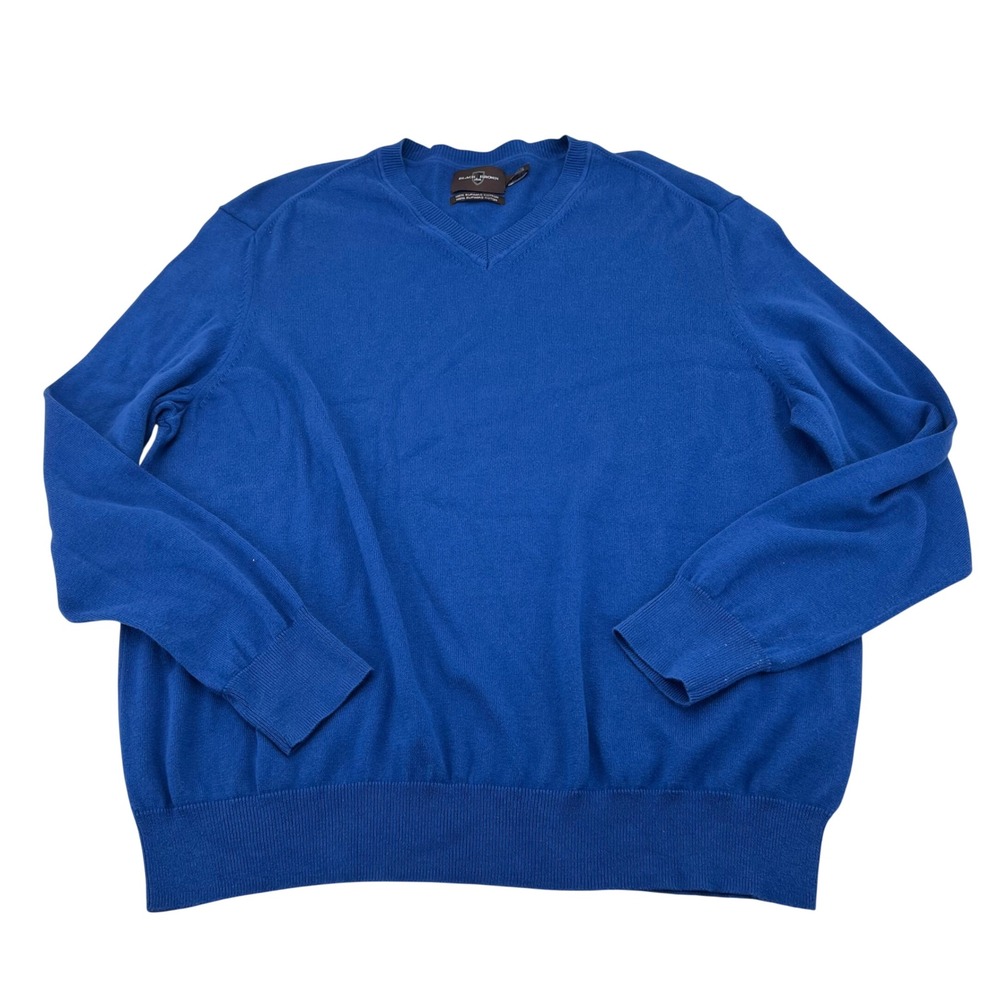 Black Brown‎ 1826 Men's Blue V-Neck Sweater Supima Cotton Size XXL